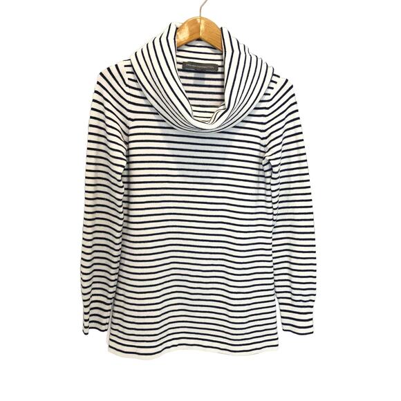 French Connection Striped Cowl Neck Tunic Sweater - Size Medium - Picture 2 of 7